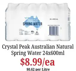 Farmer Jack's Crystal Peak Australian Natural Spring Water offer