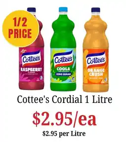 Farmer Jack's Cottees Cordial offer