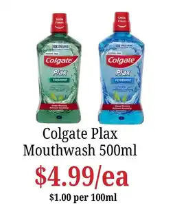 Farmer Jack's Colgate Plax Mouthwash offer
