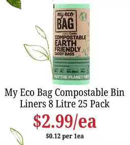 Farmer Jack's My Eco Bag Compostable Bin Liners offer