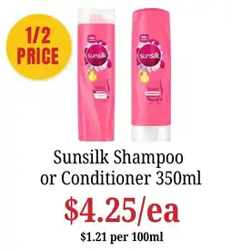 Farmer Jack's Sunsilk Shampoo or Conditioner offer