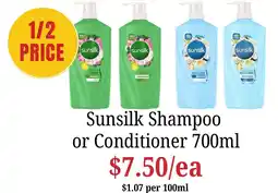 Farmer Jack's Sunsilk Shampoo or Conditioner offer