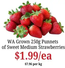 Farmer Jack's WA Grown 250g Punnets of Sweet Medium Strawberries offer
