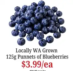 Farmer Jack's Locally WA Grown Blueberries offer