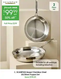 Harris Scarfe C. SCANPAN Impact Stainless Steel 20/28cm Frypan Set offer