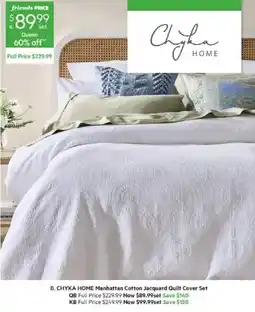Harris Scarfe Chyka home manhattan cotton jacquard quilt cover set offer