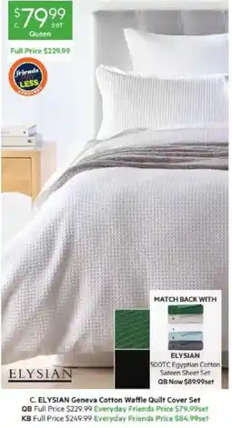 Harris Scarfe ELYSIAN Geneva Cotton Waffle Quilt Cover Set offer
