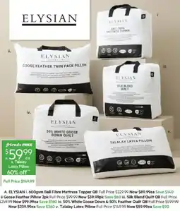 Harris Scarfe ELYSIAN 600gsm Ball Fibre Mattress Topper offer