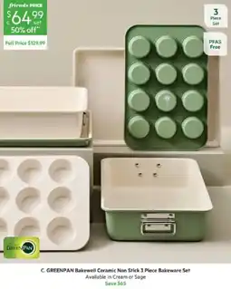 Harris Scarfe GREENPAN Bakewell Ceramic Non Stick 3 Piece Bakeware Set offer