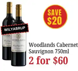 Farmer Jack's Woodlands Cabernet Sauvignon offer