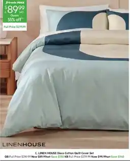 Harris Scarfe LINEN HOUSE Disco Cotton Quilt Cover Set offer
