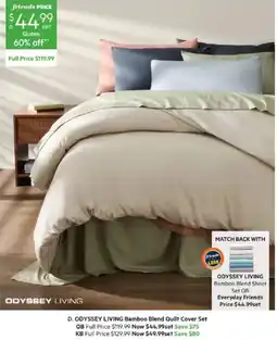 Harris Scarfe ODYSSEY LIVING Bamboo Blend Quilt Cover Set offer