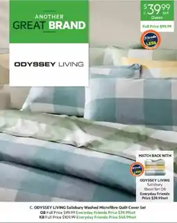 Harris Scarfe ODYSSEY LIVING Salisbury Washed Microfibre Quilt Cover Set offer