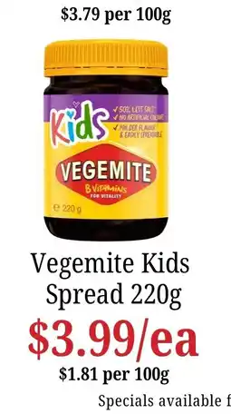 Farmer Jack's Vegemite Kids Spread offer