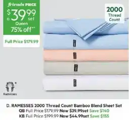 Harris Scarfe RAMESSES 2000 Thread Count Bamboo Blend Sheet Set offer