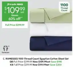Harris Scarfe RAMESSES 1100 Thread Count Egyptian Cotton Sheet Set offer