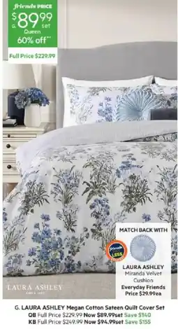 Harris Scarfe Laura Ashley Megan Cotton Sateen Quilt Cover Set offer