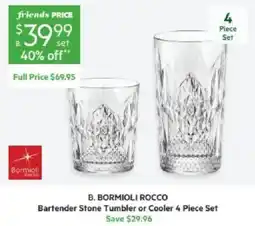 Harris Scarfe Bormioli Rocco Bartender Stone Tumbler or Cooler 4 Piece Set offer
