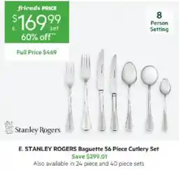 Harris Scarfe Stanley Rogers Baguette 56 Piece Cutlery Set offer