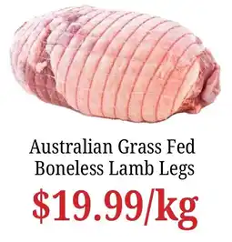 Farmer Jack's Australian Grass Fed Boneless Lamb Legs offer