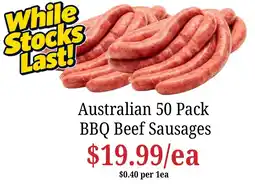 Farmer Jack's Australian BBQ Beef Sausages offer