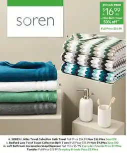 Harris Scarfe SOREN Niles Towel Collection Bath Towel offer