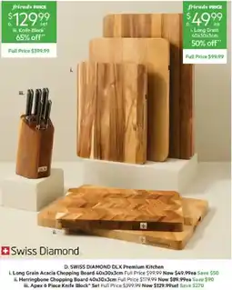 Harris Scarfe Swiss Diamond DLX Premium Kitchen Long Grain Acacia Chopping Board offer