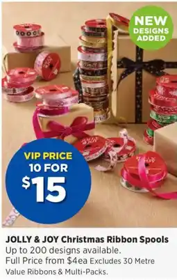 Spotlight Jolly & Joy Christmas Ribbon Spools offer