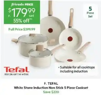 F. Tefal White Stone Induction Non Stick 5 Piece Cookset