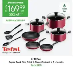 Harris Scarfe E. Tefal Super Cook Non Stick 6 Piece Cookset + 3 Utensils offer