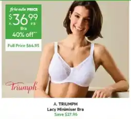 Harris Scarfe A. TRIUMPH Lacy Minimiser Bra offer