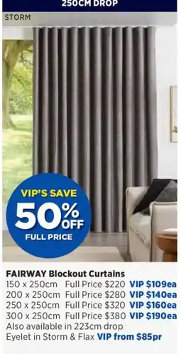 Spotlight Fairway Blockout Curtains offer