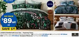 Spotlight LOGAN & MASON Quilt Cover Sets offer