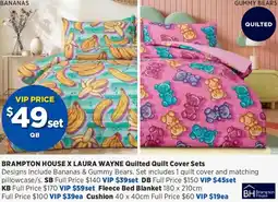 Spotlight BRAMPTON HOUSE X LAURA WAYNE Quilted Quilt Cover Sets offer
