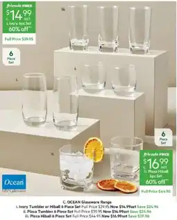 Harris Scarfe OCEAN Glassware Range offer