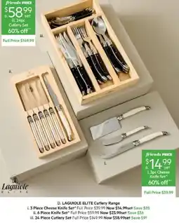 Harris Scarfe LAGUIOLE ELITE Cutlery Range offer