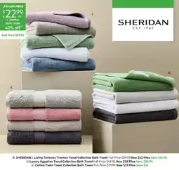 Harris Scarfe SHERIDAN Living Textures Trenton Towel Collection Bath Towel offer