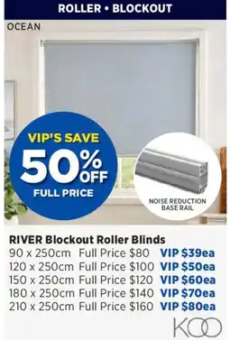 Spotlight River Blockout Roller Blinds offer