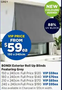 Spotlight Bondi Exterior Roll Up Blinds Featuring Grey offer