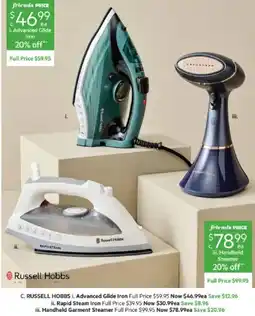Harris Scarfe Russell Hobbs Advanced Glide Iron offer