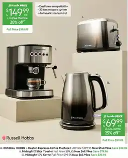 Harris Scarfe Russell Hobbs Heaton Espresso Coffee Machine offer