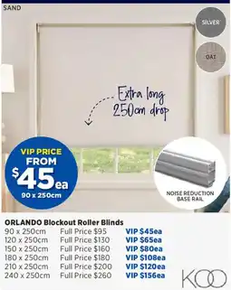 Spotlight Orlando Blockout Roller Blinds offer