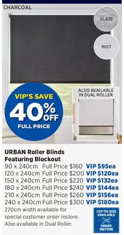Spotlight Urban Roller Blinds Featuring Blockout offer