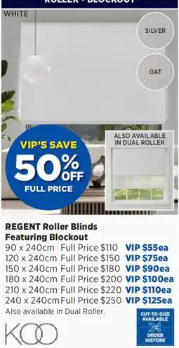 Spotlight Regent Roller Blinds Featuring Blockout offer