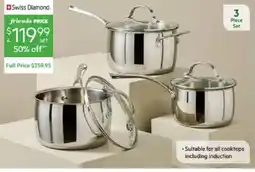 Harris Scarfe Swiss Diamond 3 Piece Set offer
