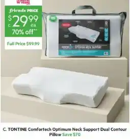 Harris Scarfe TONTINE Comfortech Optimum Neck Support Dual Contour Pillow offer