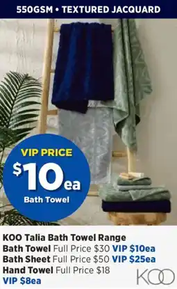 Spotlight KOO Talia Bath Towel offer