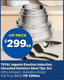 Spotlight Tefal Ingenio Emotion Induction Uncoated Stainless Steel 13pc Set offer
