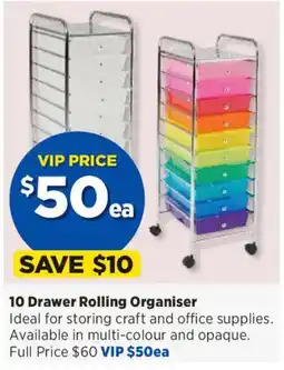 Spotlight 10 Drawer Rolling Organiser offer