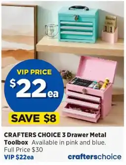 Spotlight Crafters Choice 3 Drawer Metal Toolbox offer